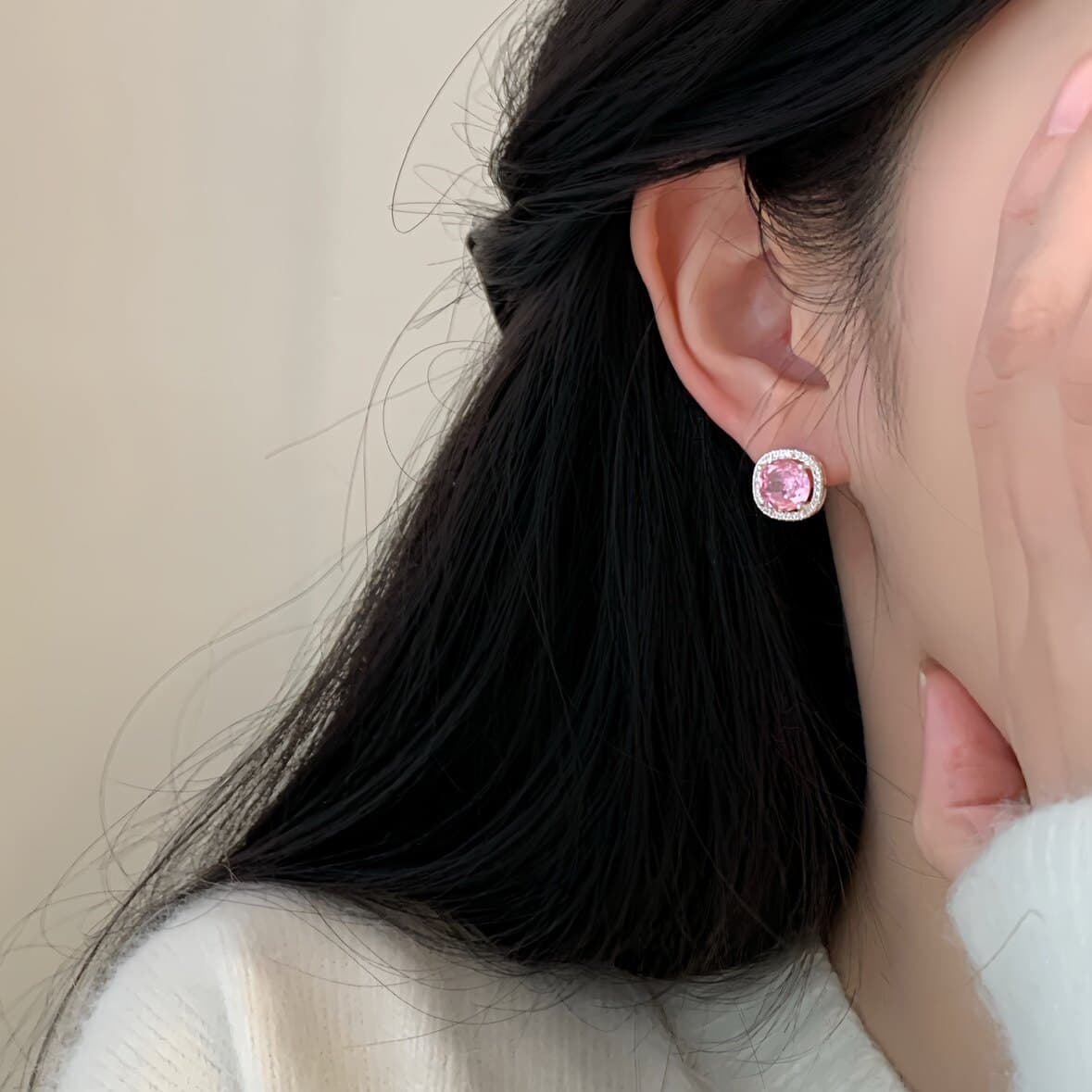 Серьги ONEKISS Серьги-гвоздики из покрытого золотом медного синтетического кубического циркония женские - изображение 6