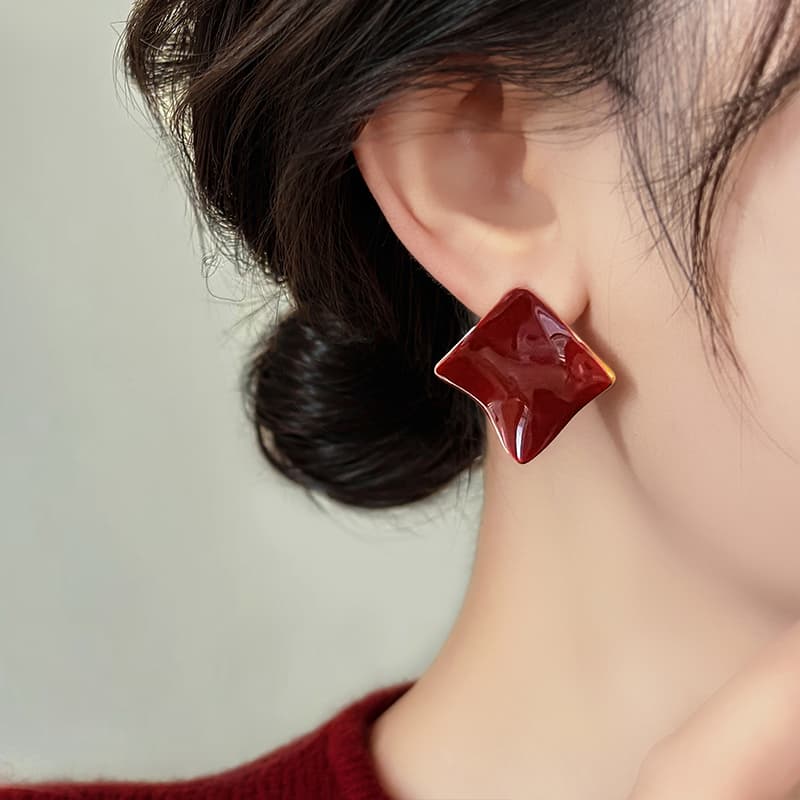 Серьги ONEKISS Капля Глазурь Золото Покрытие Медные Серьги Женские - изображение 2