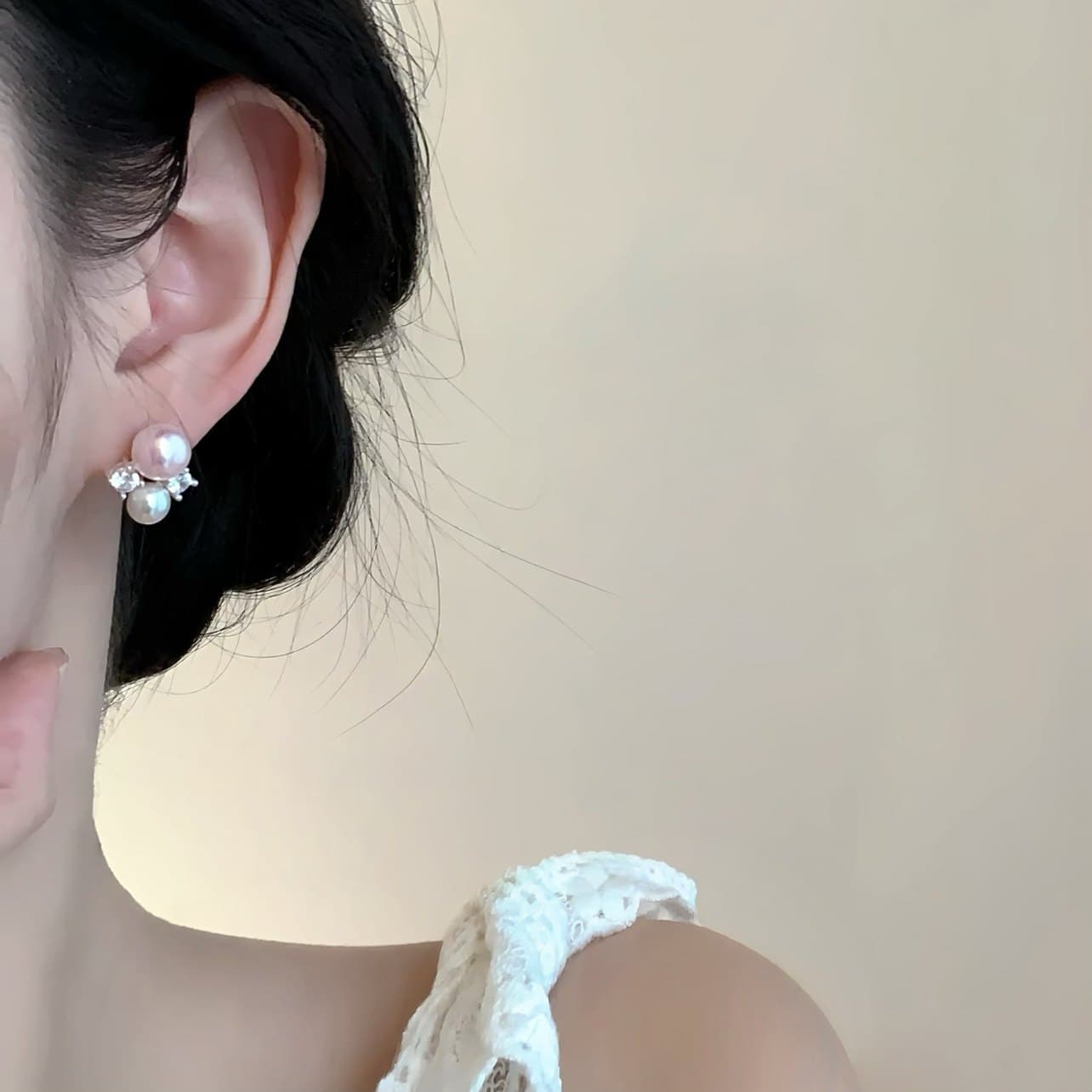 Серьги ONEKISS Серьги с синтетическим кубическим цирконием покрытием из золота медью искусственным жемчугом женские - изображение 4