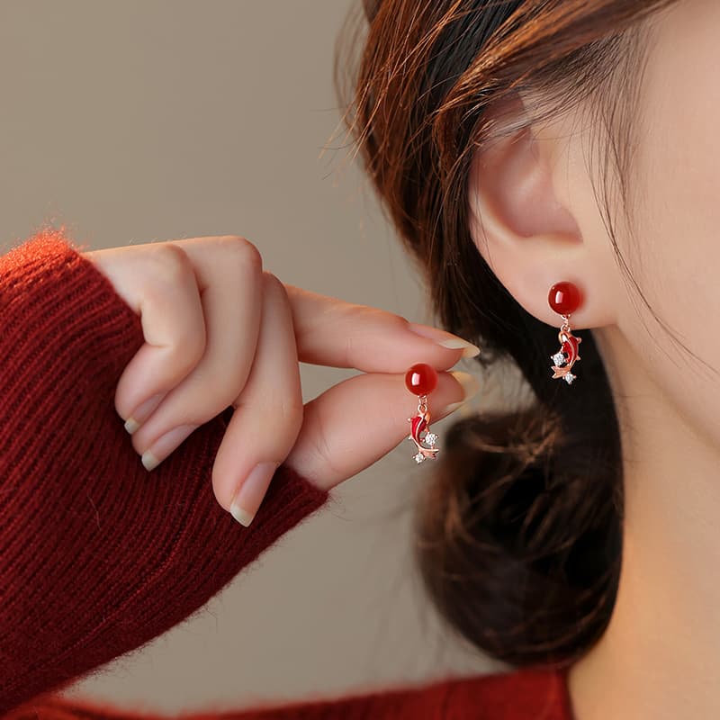 Серьги ONEKISS Синтетический кубический цирконий золотые покрытые медные глазурные серьги для женщин - изображение 2