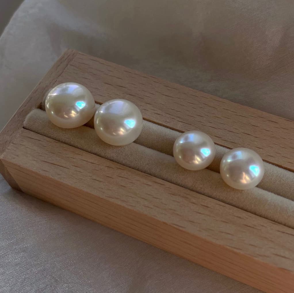 Серьги ONEKISS 999 Серебряная игла Искусственная жемчужина Серьги-гвоздики Женские - изображение 3