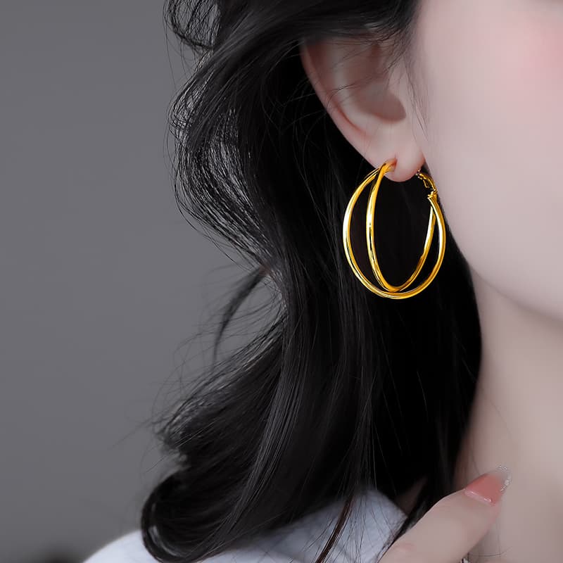 Серьги ONEKISS Серьги из меди с золотым покрытием женские - изображение 6