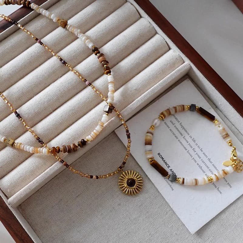Ожерелье ONEKISS Стекло с золотым покрытием медные ожерелья для женщин - изображение 4