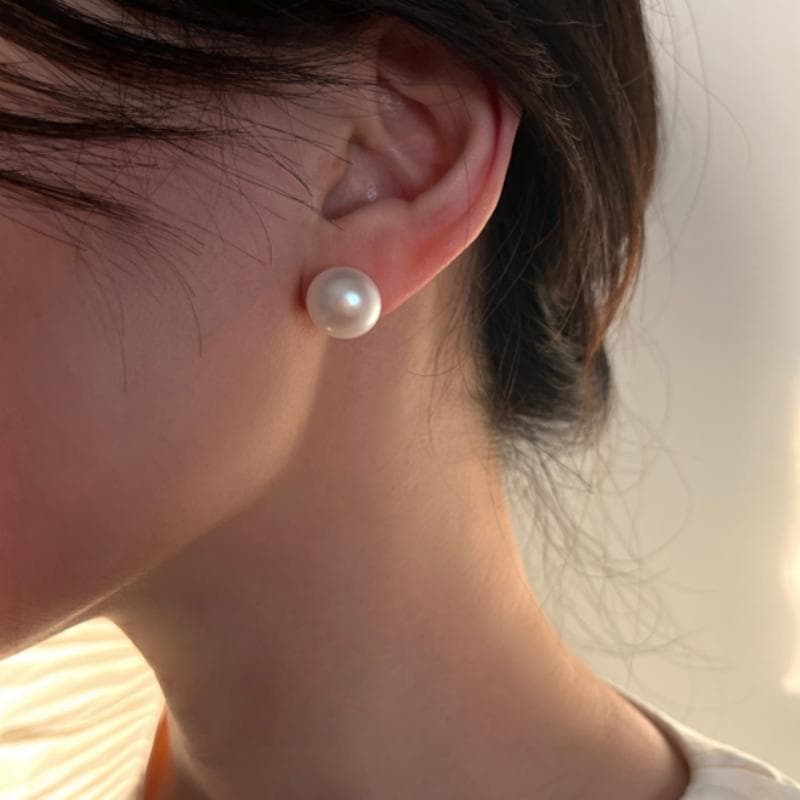 Серьги ONEKISS 999 Серебряная игла Искусственная жемчужина Серьги-гвоздики Женские - изображение 8