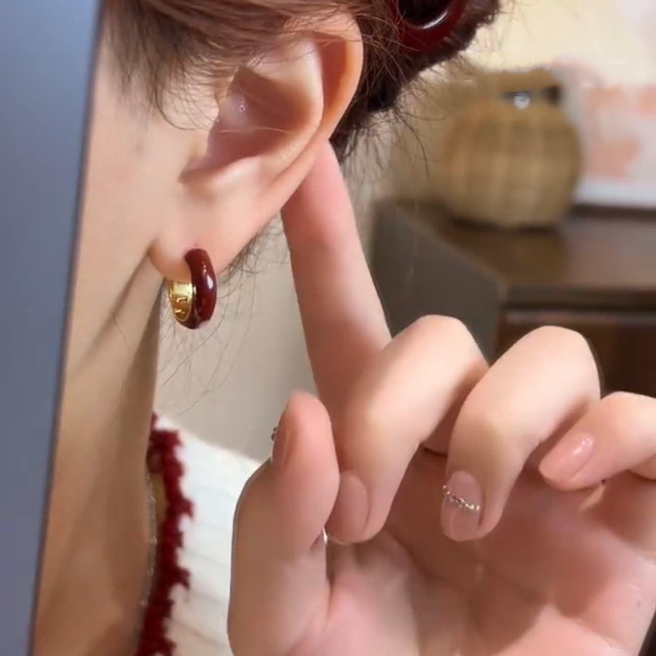 Серьги ONEKISS Серьги с покрытием из золота глазурь капля медный женские - изображение 4