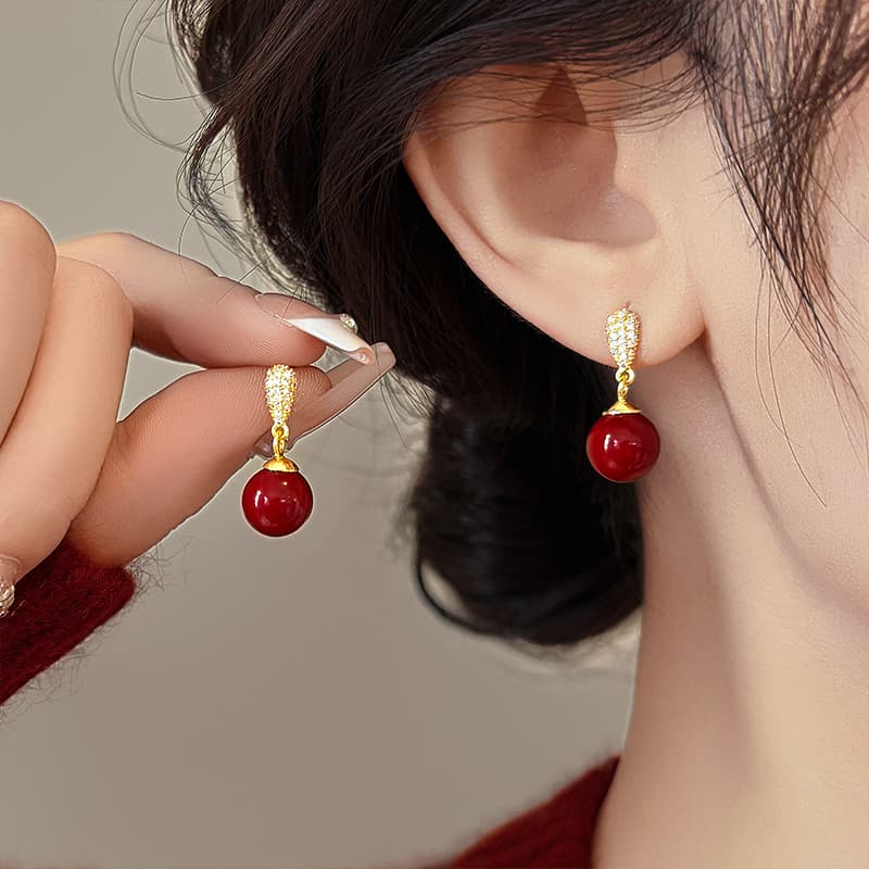 Серьги ONEKISS Синтетический кубический цирконий золото с покрытием медный искусственный жемчуг серьги-гвоздики женские - изображение 2