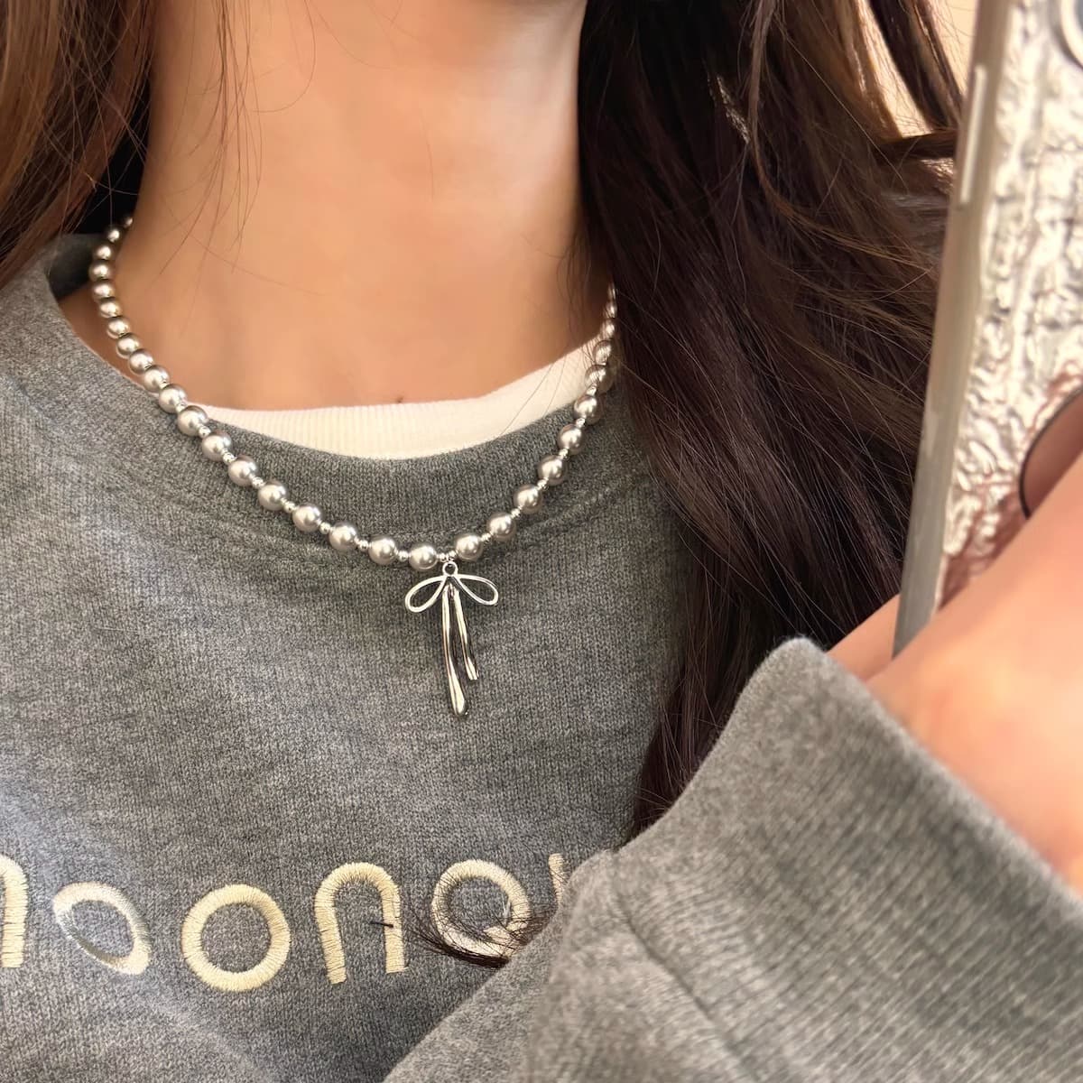 Ожерелье ONEKISS Киноварь Золото Покрытый Медный Искусственный Жемчуг Ожерелье Женское - изображение 3