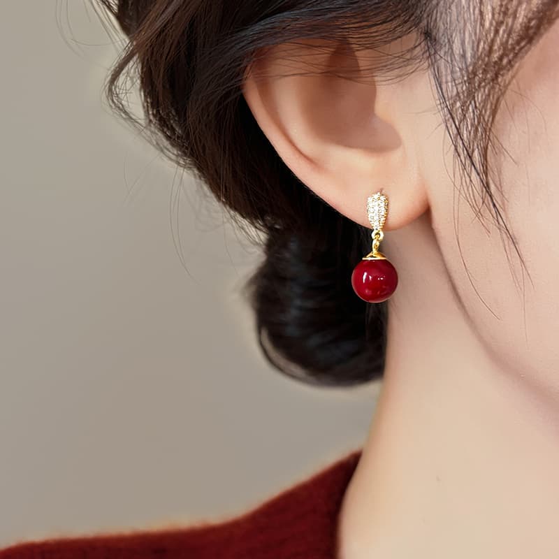 Серьги ONEKISS Синтетический кубический цирконий золото с покрытием медный искусственный жемчуг серьги-гвоздики женские - изображение 4