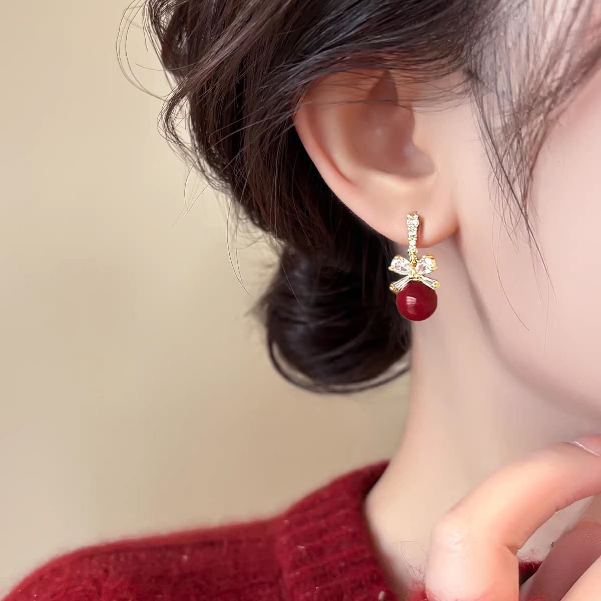 Серьги ONEKISS Серьги с покрытием из медного золота имитация жемчуга женские - изображение 4