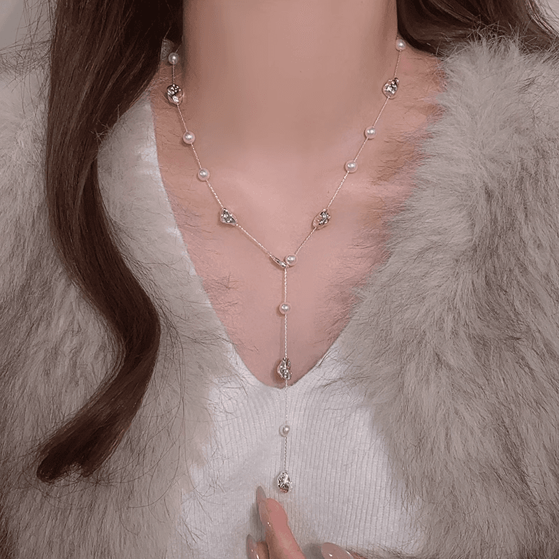 Ожерелье ONEKISS Киноварь Золото Покрытый Медный Искусственный Жемчуг Ожерелье Женское - изображение 3
