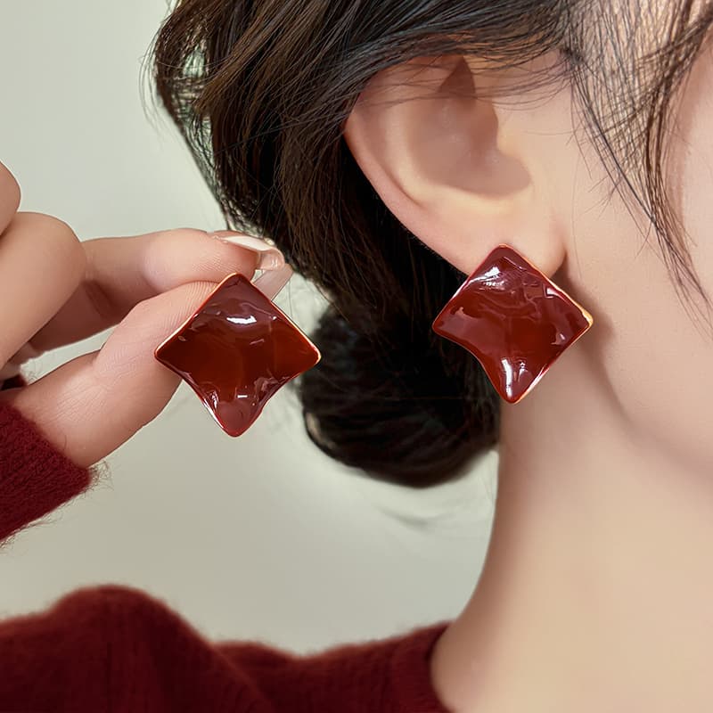 Серьги ONEKISS Капля Глазурь Золото Покрытие Медные Серьги Женские - изображение 3