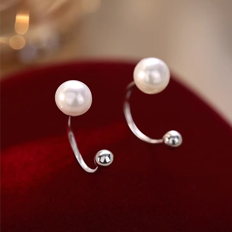 Серьги ONEKISS 999 Серебряная игла Серебряное содержание примерно 0,045G Золото покрытый медью Жемчужные серьги Женские - изображение 5