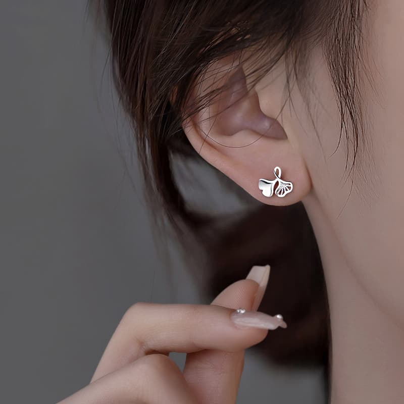 Серьги ONEKISS 999 Серебряная игла Серебряное содержание примерно 0,045G Золото-покрытые Медные Серьги-гвоздики Женские - изображение 1