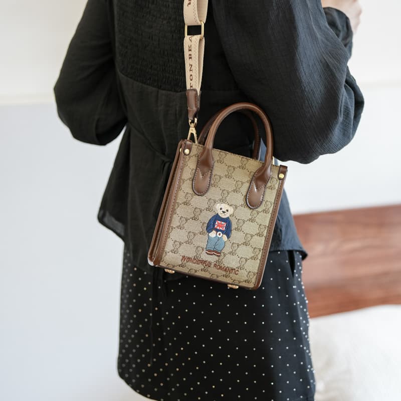 Сумка для телефона Beibaobao Vintage Teddy Embroidery Tote - изображение 6