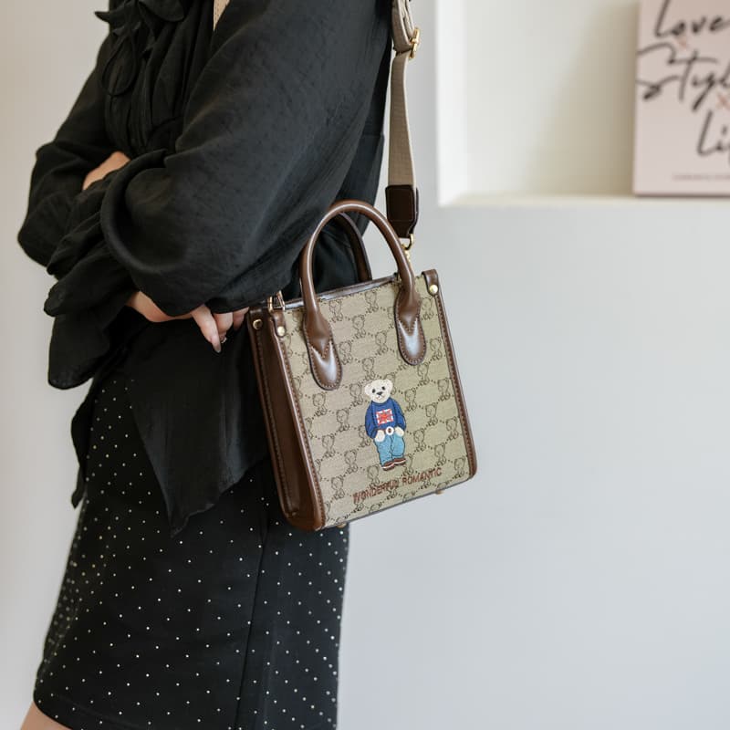 Сумка для телефона Beibaobao Vintage Teddy Embroidery Tote - изображение 3