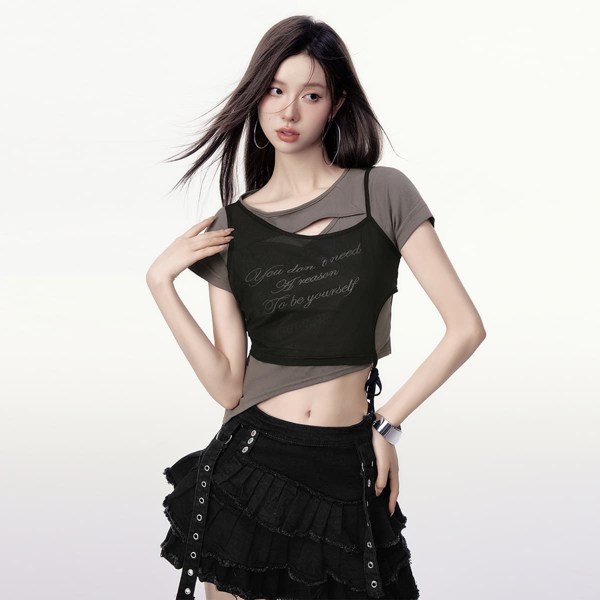 Футболка EPTISON Dreamcore Fantasy Summer Mesh Patchwork Tee - изображение 3