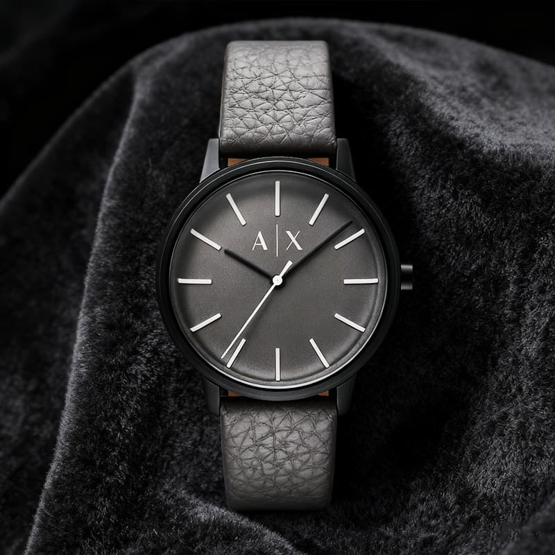 Механические часы ARMANI EXCHANGEAE Часы с ремешком на запястье кварцевый механизм кожаный ремешок серый циферблат мужские часы - изображение 3
