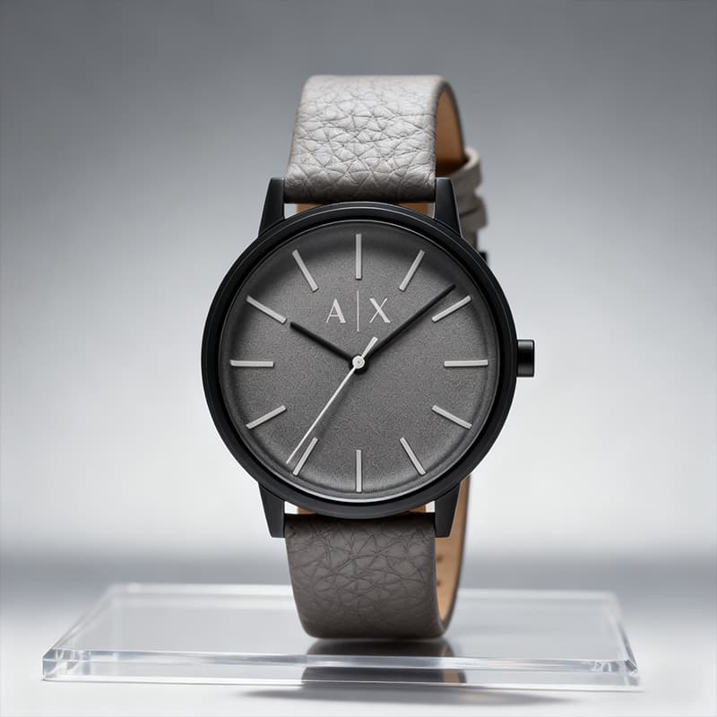 Механические часы ARMANI EXCHANGEAE Часы с ремешком на запястье кварцевый механизм кожаный ремешок серый циферблат мужские часы - изображение 4