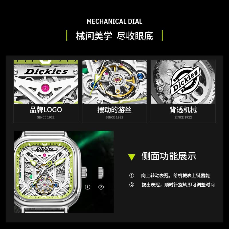 Механические часы Dickies Skeleton Mechanical Watch - изображение 5