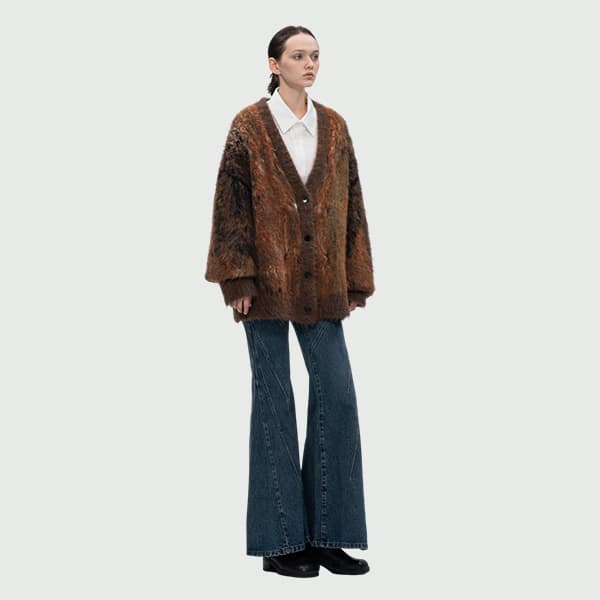 Кардиган Feng Chen Wang AW24 Свитер Женский Красный Коричневый - изображение 4