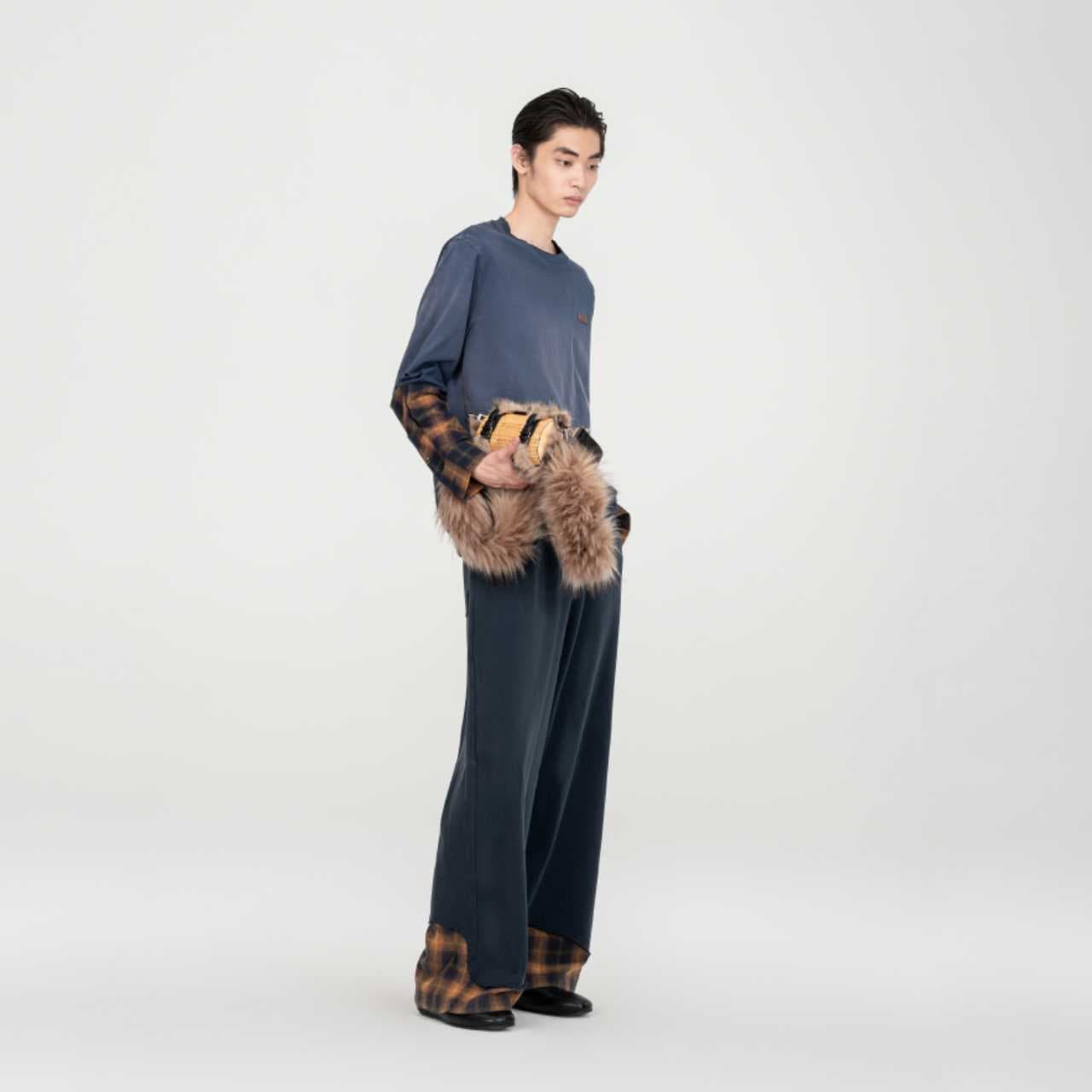 Штаны FENG CHEN WANG FW26 Темно-синий Мужской Повседневные брюки - изображение 5