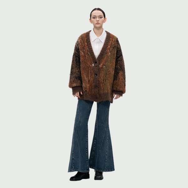 Кардиган Feng Chen Wang AW24 Свитер Женский Красный Коричневый - изображение 3