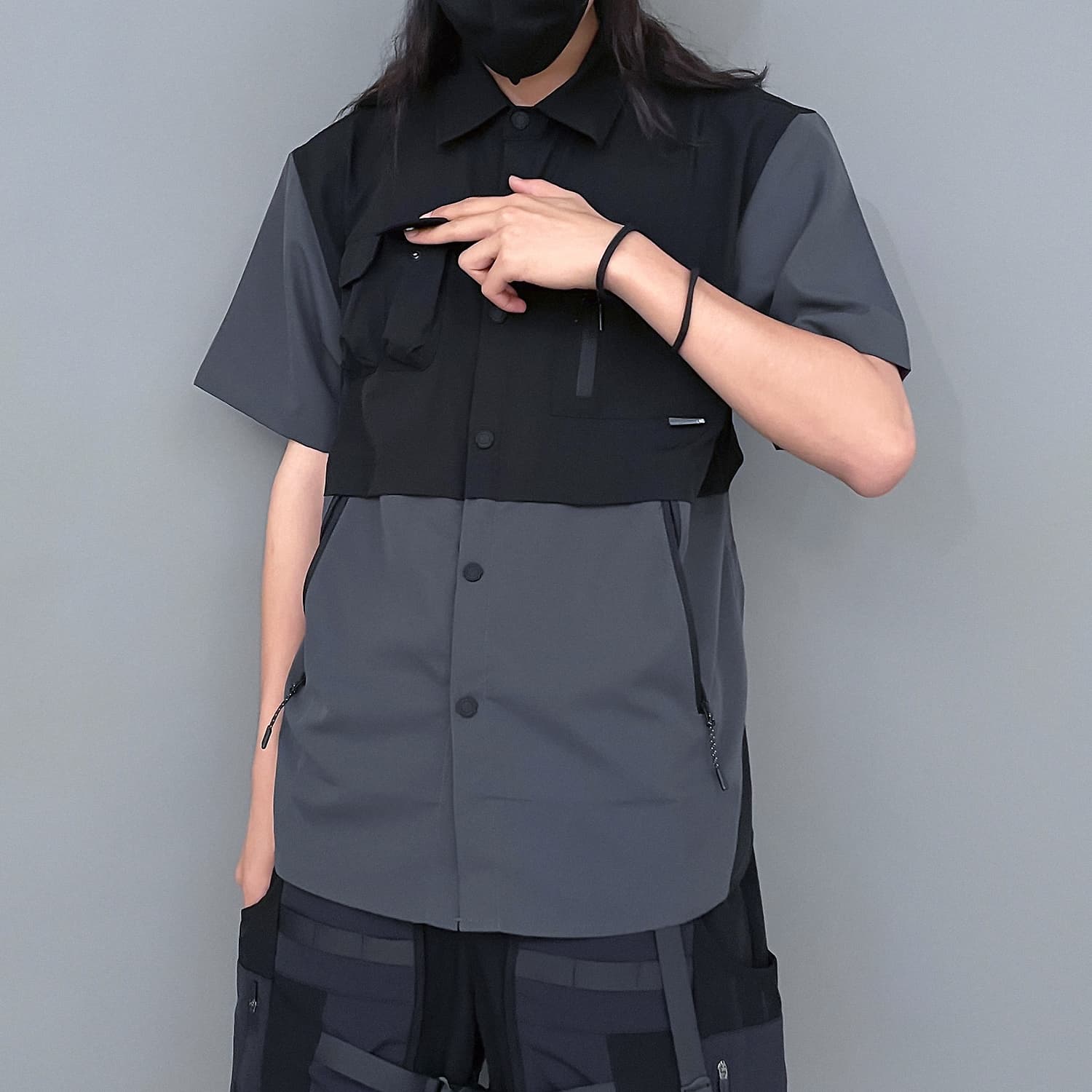 Рубашка VIP Urban Techwear Collection Рубашка Мужской Черно-серый - изображение 4
