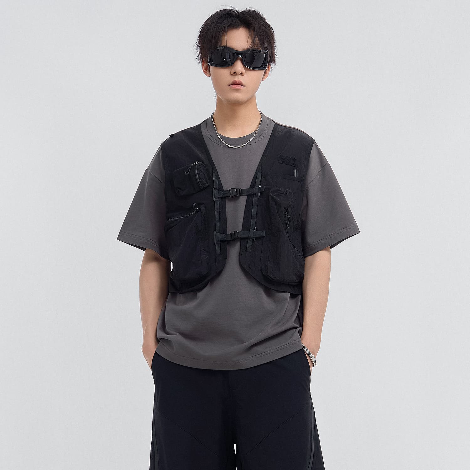 Футболка VIP Urban Techwear Collection Серый Мужской T-Рубашки - изображение 3