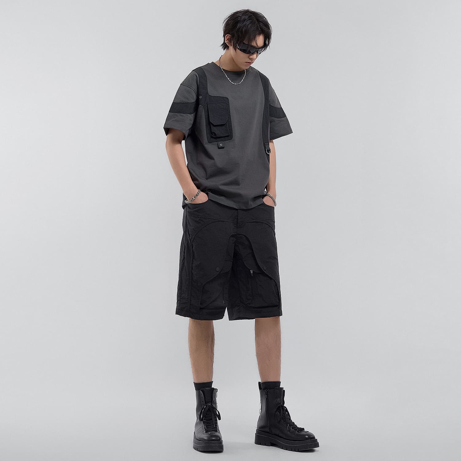 VIP Urban Techwear Collection Шорты карго Мужской Черный - изображение 3