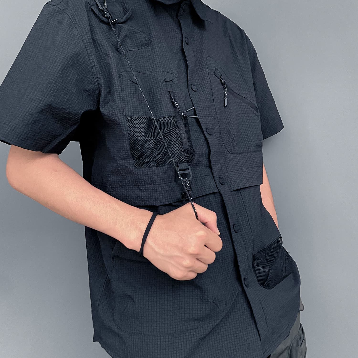 Рубашка VIP Urban Techwear Collection Рубашка Мужской Чёрно-синий - изображение 3