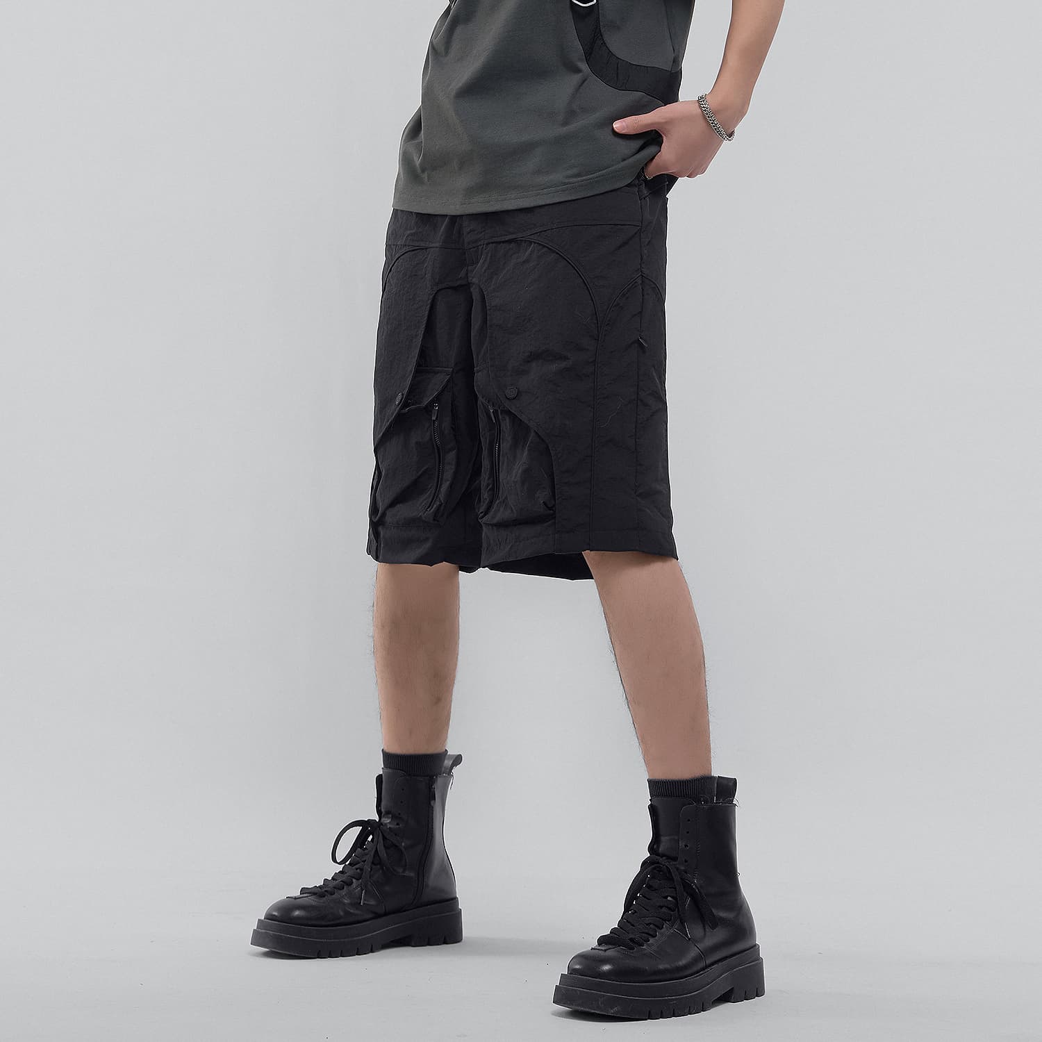 VIP Urban Techwear Collection Шорты карго Мужской Черный - изображение 5