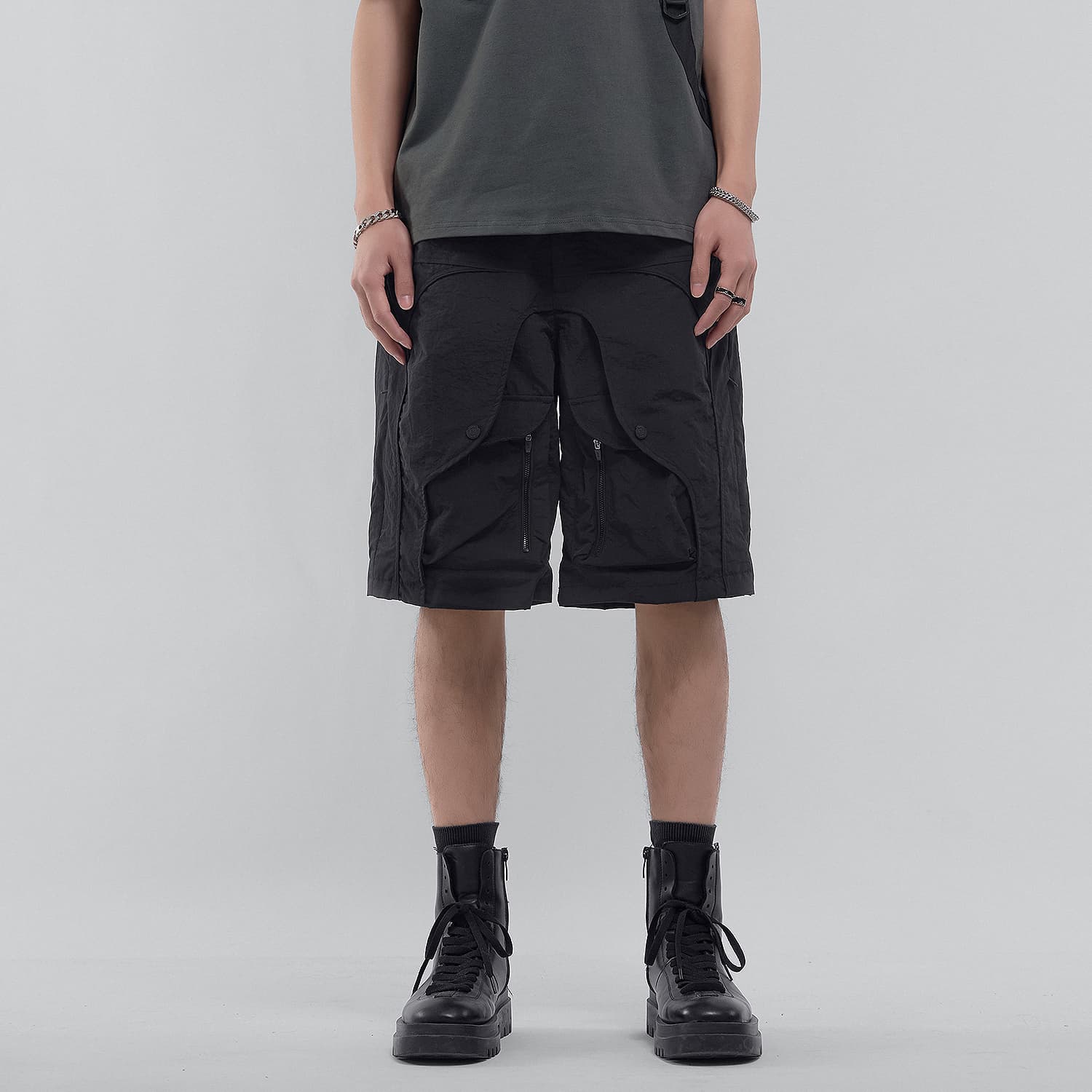 VIP Urban Techwear Collection Шорты карго Мужской Черный - изображение 4
