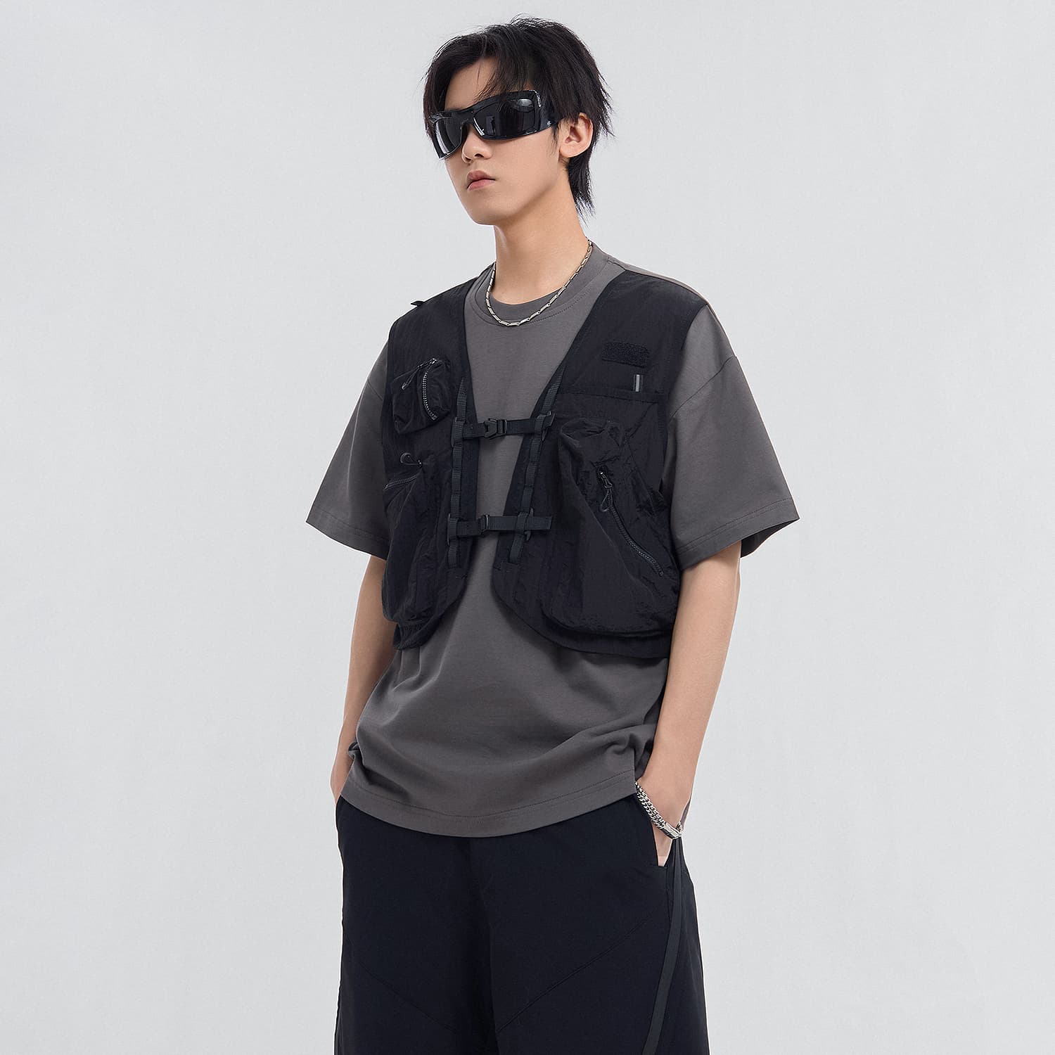 Футболка VIP Urban Techwear Collection Серый Мужской T-Рубашки - изображение 4