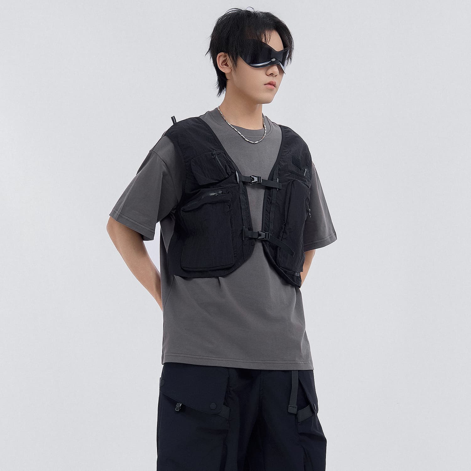 Футболка VIP Urban Techwear Collection Серый Мужской T-Рубашки - изображение 6