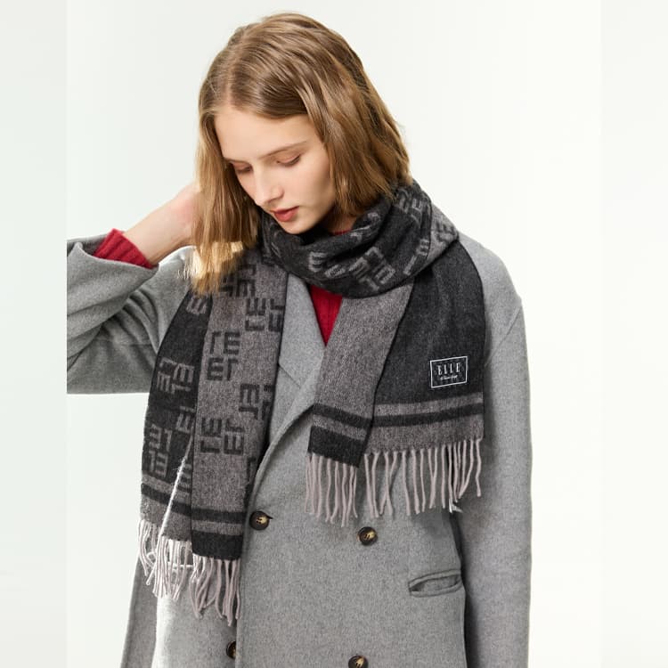Шарф ELLE Sheep Wool Knit Шарфы Унисекс - изображение 6
