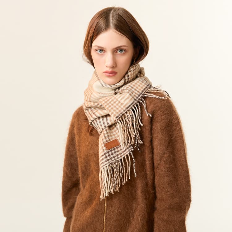 Шарф ELLE Sheep Wool Knit Шарфы Женские - изображение 5
