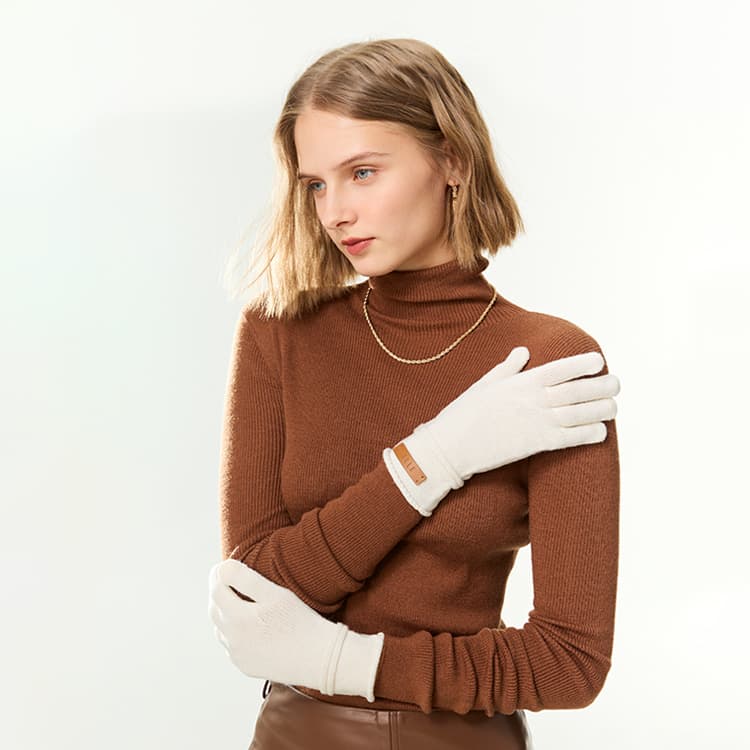 ELLE 100% овечья шерсть вязаные перчатки женские - изображение 5