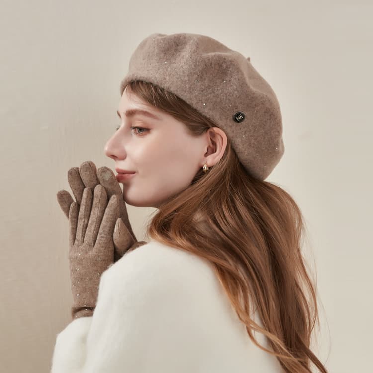 Берет ELLE 100% овечья шерсть Береты Женские - изображение 4