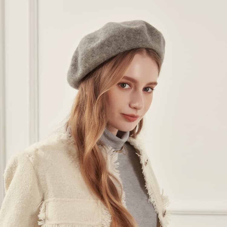 Берет ELLE Береты из овечьей шерсти для женщин - изображение 4