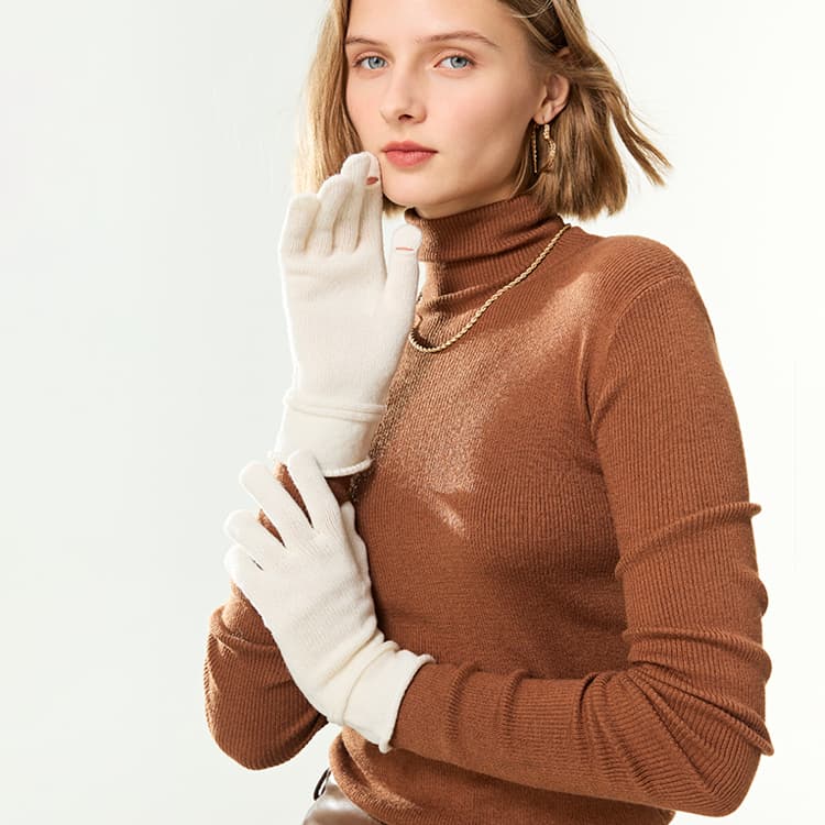 ELLE 100% овечья шерсть вязаные перчатки женские - изображение 4