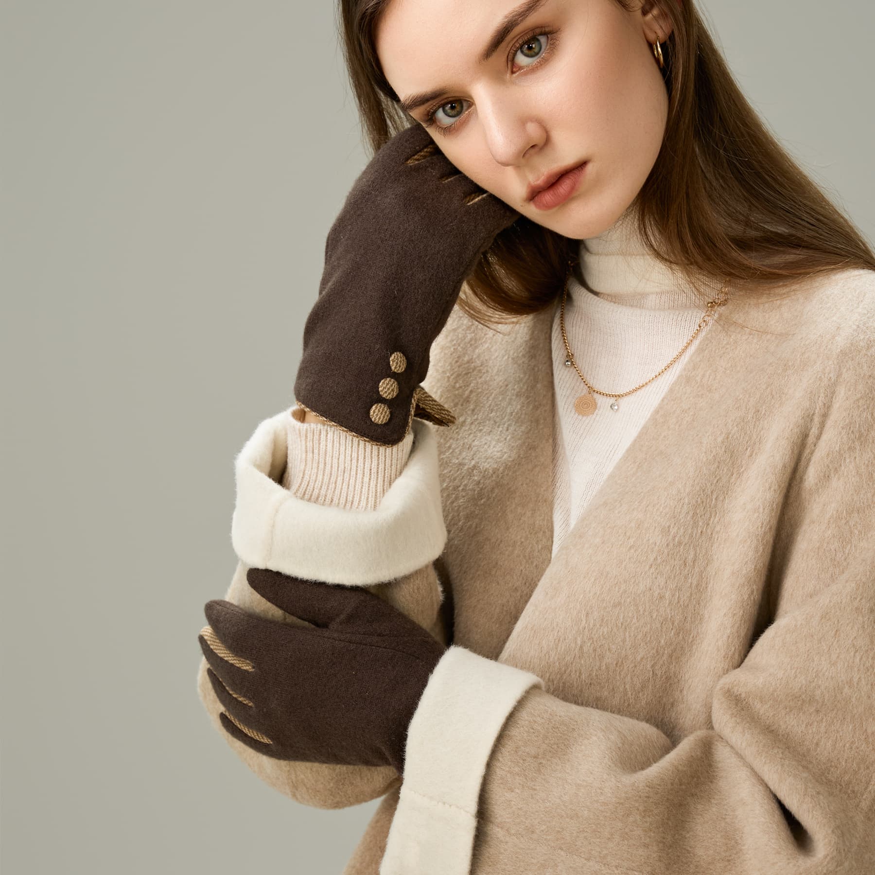 ELLE Шерсть кашемир Полиамид Перчатки Женские - изображение 5