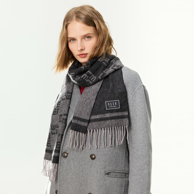 Шарф ELLE Sheep Wool Knit Шарфы Унисекс - изображение 4