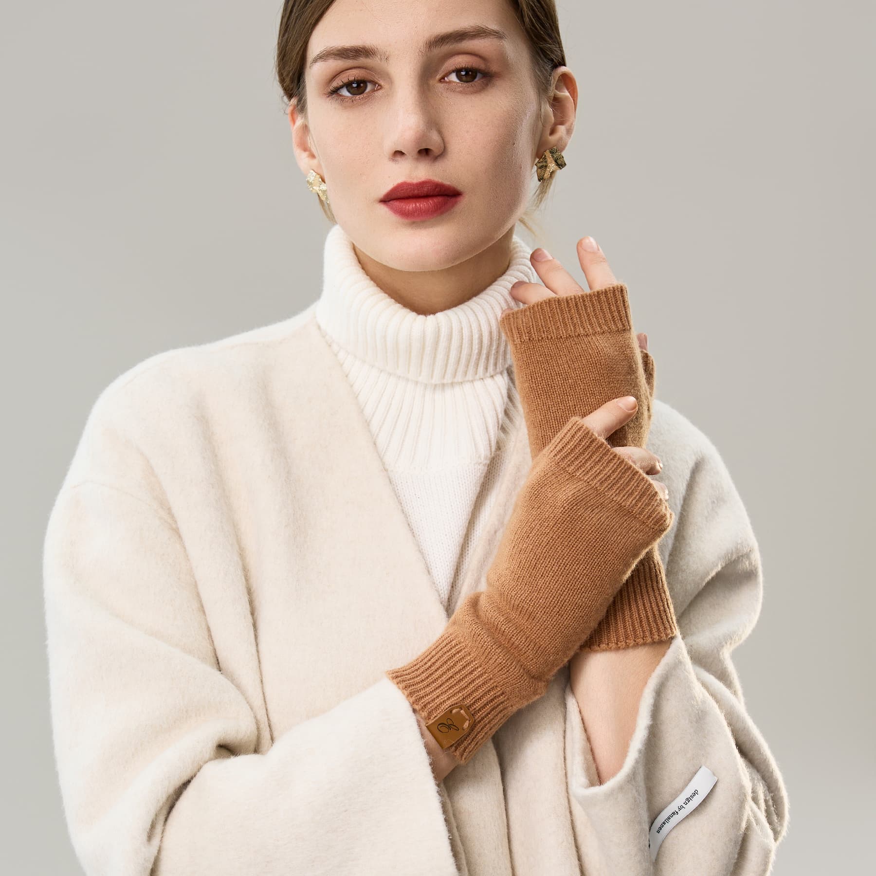 ELLE Перчатки из овечьей шерсти для женщин - изображение 2