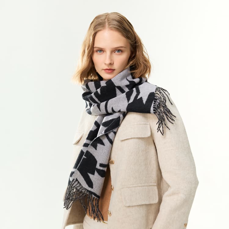 Шарф ELLE Sheep Wool Knit Шарфы Унисекс - изображение 5