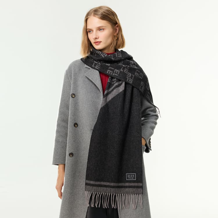 Шарф ELLE Sheep Wool Knit Шарфы Унисекс - изображение 5