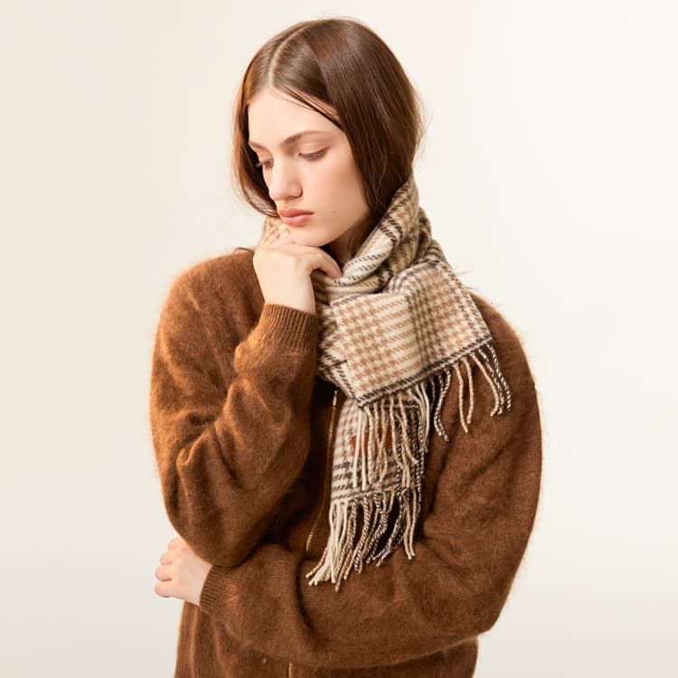 Шарф ELLE Sheep Wool Knit Шарфы Женские - изображение 6