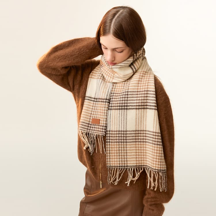 Шарф ELLE Sheep Wool Knit Шарфы Женские - изображение 4