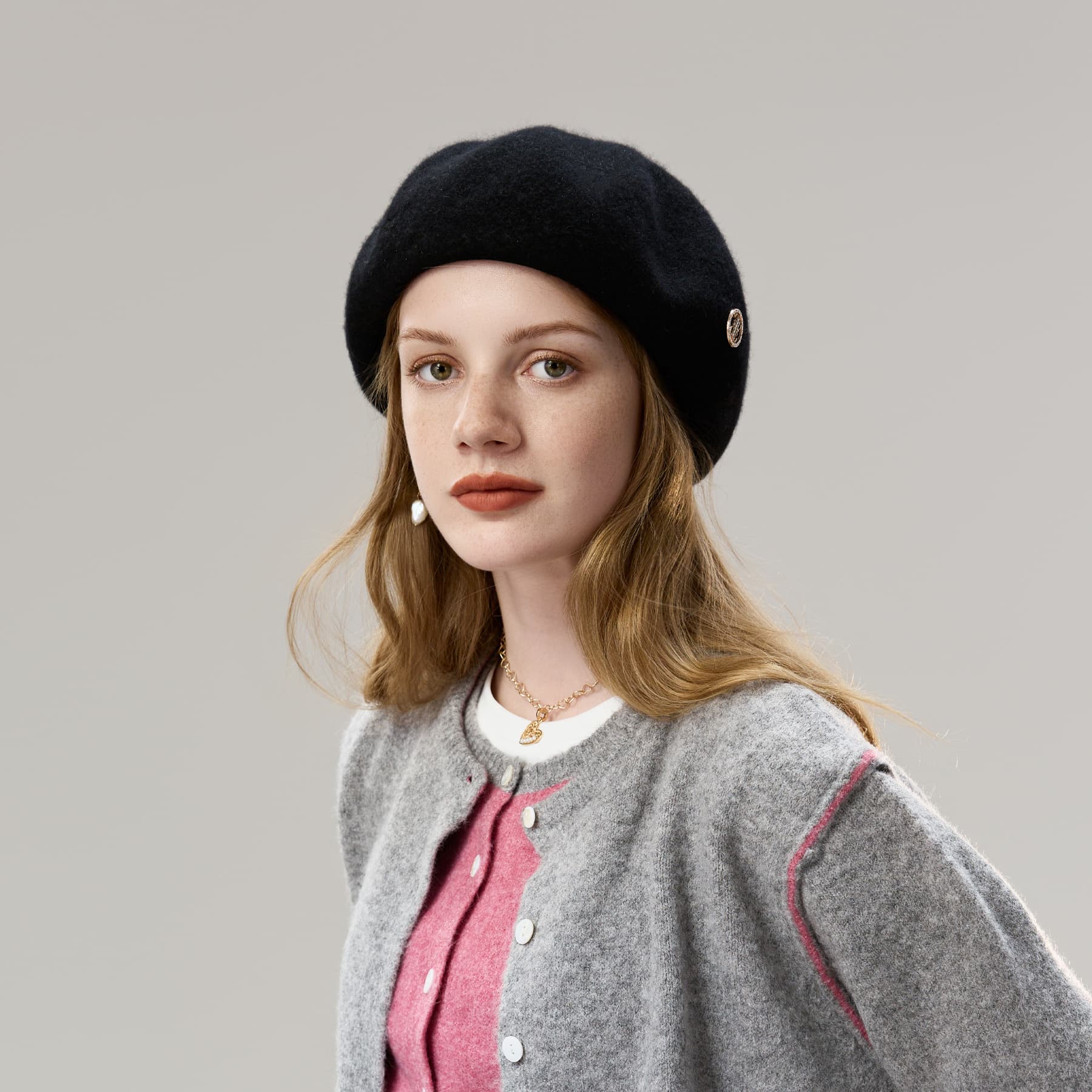 Берет ELLE Плюшевая пряжа 1 100% овечья шерсть Яркая пряжа 66% полиэстер 34% полиэстер пленка волокно Береты Женские - изображение 6
