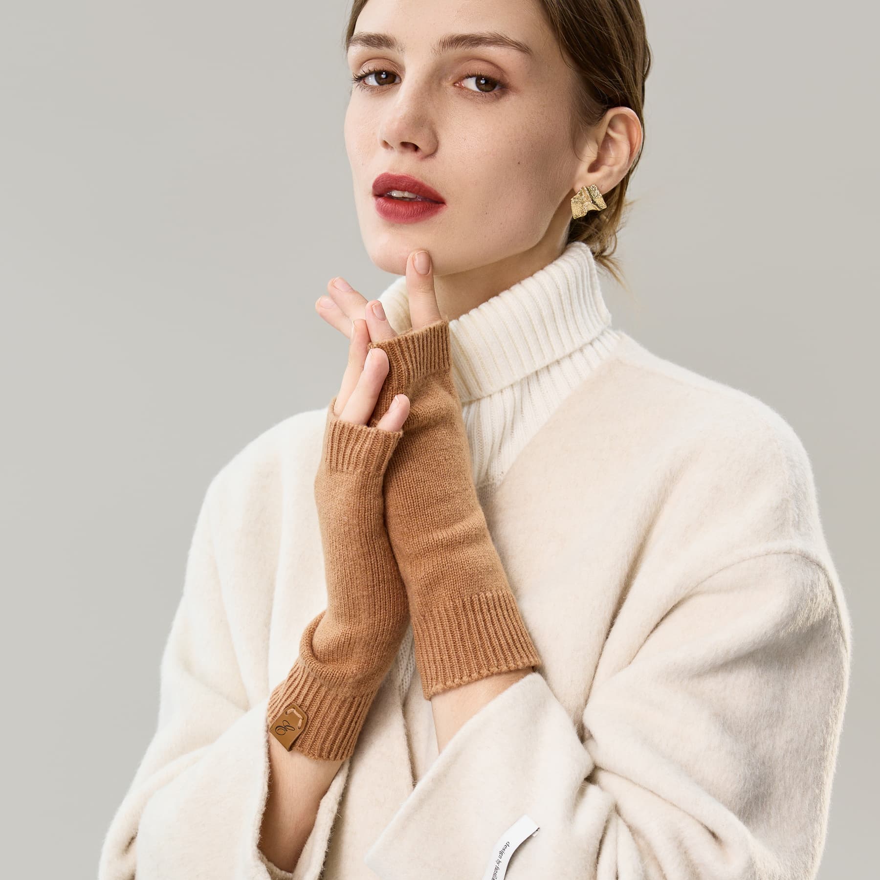 ELLE Перчатки из овечьей шерсти для женщин - изображение 3