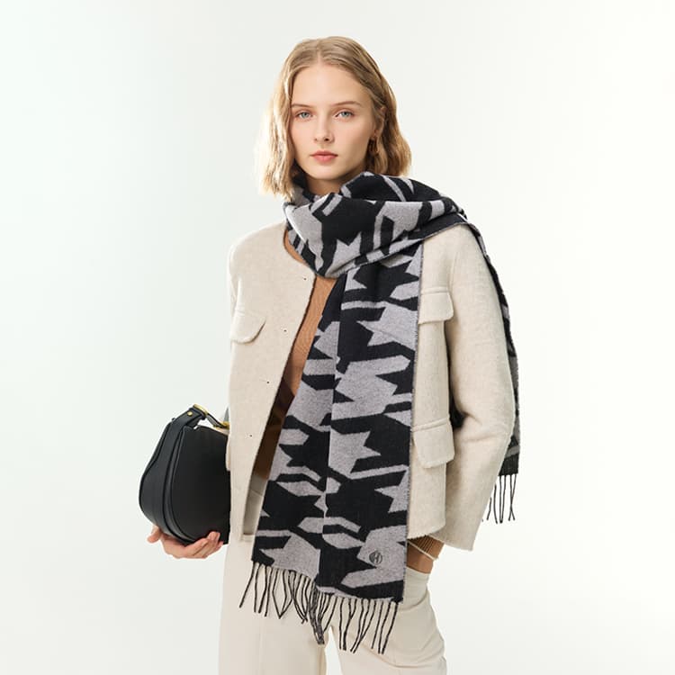 Шарф ELLE Sheep Wool Knit Шарфы Унисекс - изображение 2